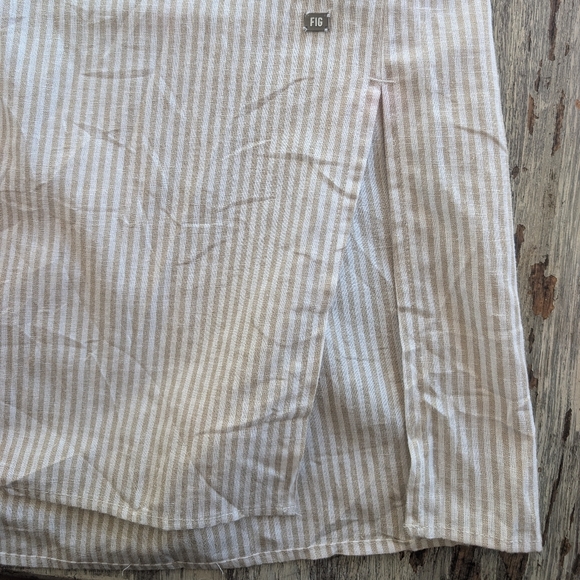 FIG Kelly Shirt Dress Linen Blend Striped Women's Medium NWT - Picture 7 of 9